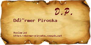 Dörmer Piroska névjegykártya
