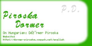 piroska dormer business card